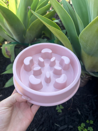 Pink Slow Feeder Bowl